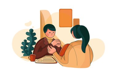 İş görüşmesi - iş adamı adayların cevaplarını dinler