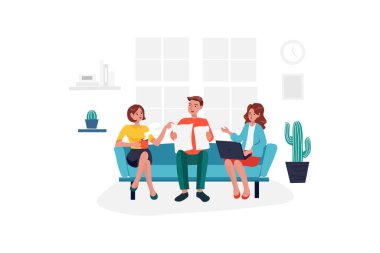 İş arkadaşları arasındaki takım çalışması ve iletişim, üretkenlik ve yaratıcılık için dostane ortam.