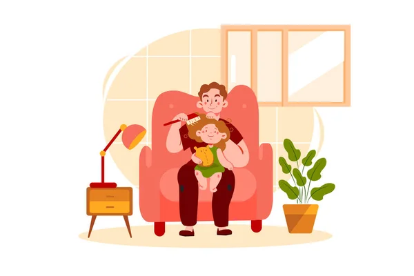 Father Day Illustration Concept Flat Illustration Isolated White Background — 图库矢量图片