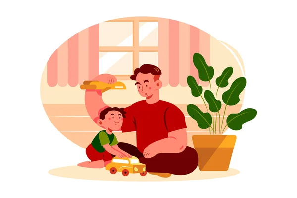Father Day Illustration Concept Flat Illustration Isolated White Background — 图库矢量图片