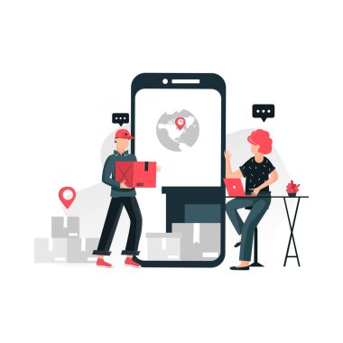 Web sitesi ve mobil web sitesi için modern depo lojistik tasarımı konsepti. İniş sayfası şablonu. Düzenlemek ve kişiselleştirmek kolay. Vektör illüstrasyonu