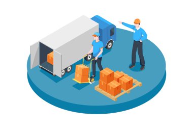 Taşımacılık Hizmeti Vektör İllüstrasyon Kavramı