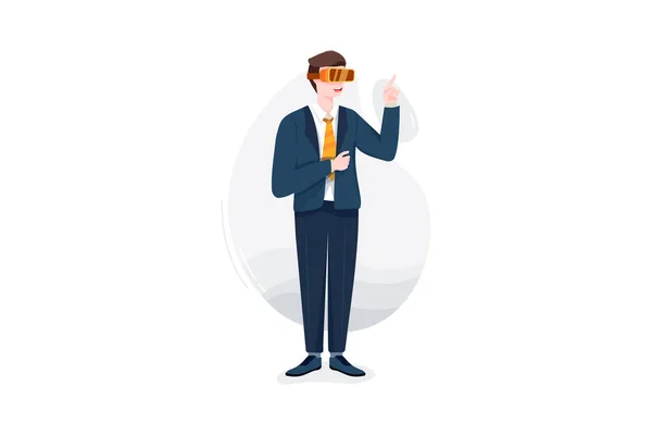 Empresario Probando Concepto Gafas Ilustración — Vector de stock