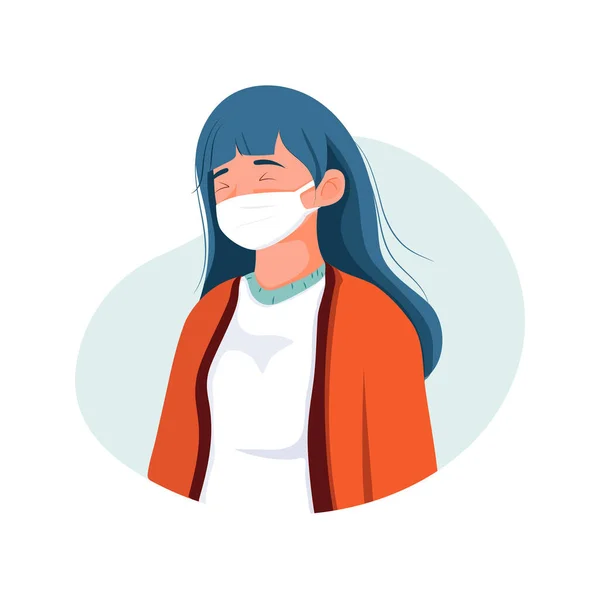 Personas Que Usan Máscara Médica Vector Ilustración — Vector de stock