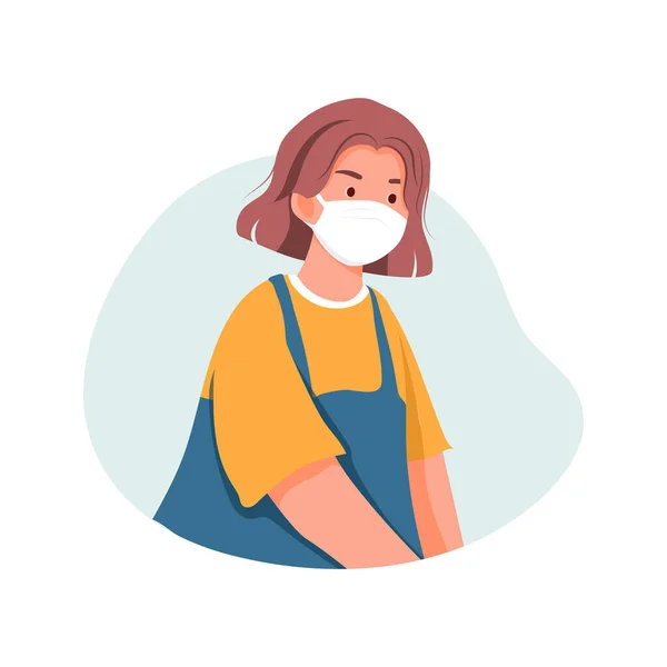 Personas Que Usan Máscara Médica Vector Ilustración — Vector de stock