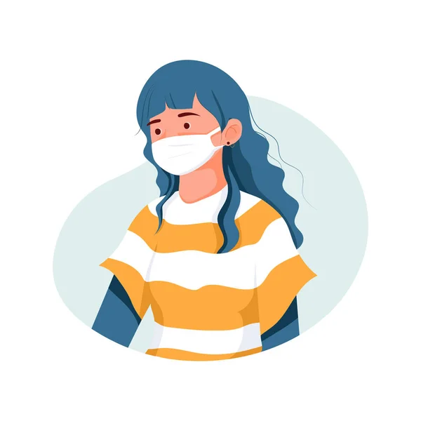 Personas Que Usan Máscara Médica Vector Ilustración — Vector de stock