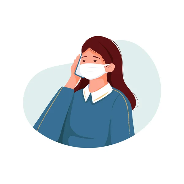 Personas Que Usan Máscara Médica Vector Ilustración — Vector de stock