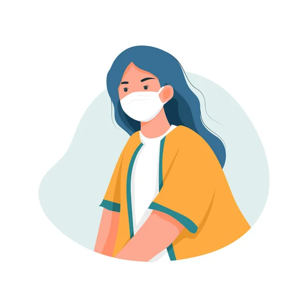 Personas Que Usan Máscara Médica Vector Ilustración — Vector de stock