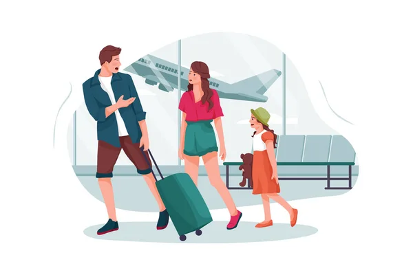 Family Travel Vector Concepto Ilustración Puede Utilizar Para Banner Web — Vector de stock