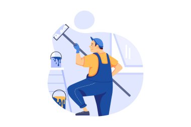 Resim Hizmeti Vektörü Resmetme konsepti.