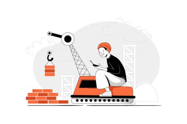 Startup Vector Illustration konseptini oluştur. Düz illüstrasyon beyaz arkaplanda izole edildi.