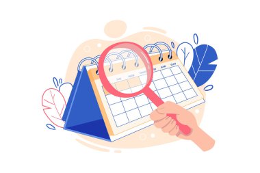 Randevu Illustration konsepti. Web afişi, bilgi grafikleri, kahraman resimleri için kullanılabilir. Düz izometrik illüstrasyon beyaz arkaplanda izole edildi.