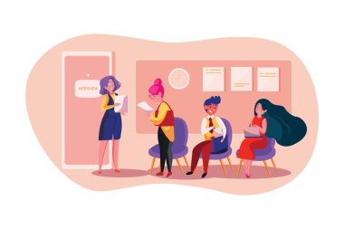 İş adamları iş görüşmesi için bekliyor.