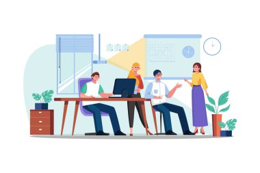 Muhtelif iş adamları, istişare analizi, proje tartışması, ofiste çizelge ve grafiklerle sonuçlanıyor.