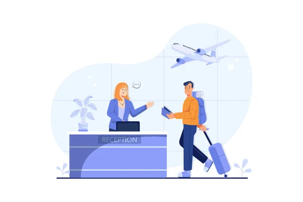 Reisvakantie Illustratie Concept Platte Illustratie Geïsoleerd Witte Achtergrond — Stockvector