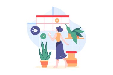 Hijyen afişi, vektör illüstrasyon konsepti. Düz illüstrasyon beyaz arkaplanda izole edildi. 