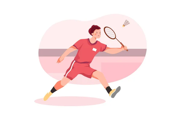 Badmintonový Banner Koncepce Vektorové Ilustrace Ploché Ilustrace Izolované Bílém Pozadí — Stockový vektor