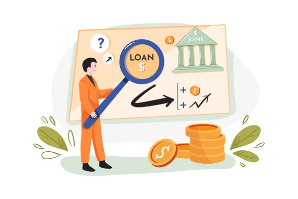 Концепция Loan Illustration Плоская Иллюстрация Белом Фоне — стоковый вектор