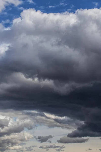 Epic Dramatic Storm sky, dark grey blue thunderstorm clouds background texture, tornado