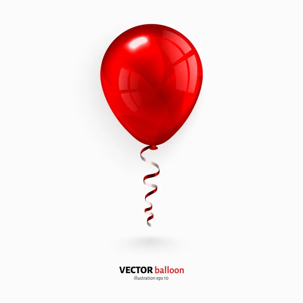 Festa voadora balão com streamer isolado no fundo branco . —  Vetores de Stock