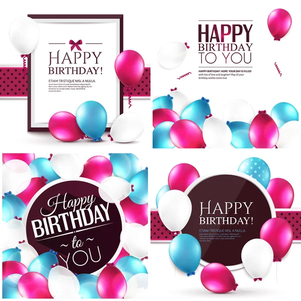 Set of colorful birthday cards.