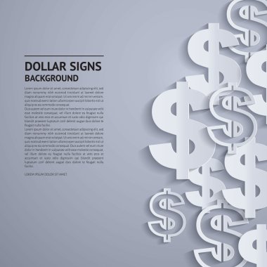 dolar işareti gri arka plan üzerinde vektör.