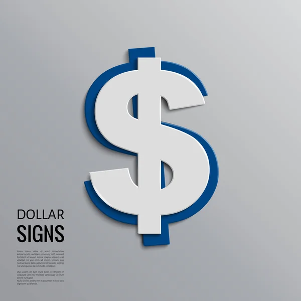 Signo de dólar vectorial sobre fondo gris . — Archivo Imágenes Vectoriales