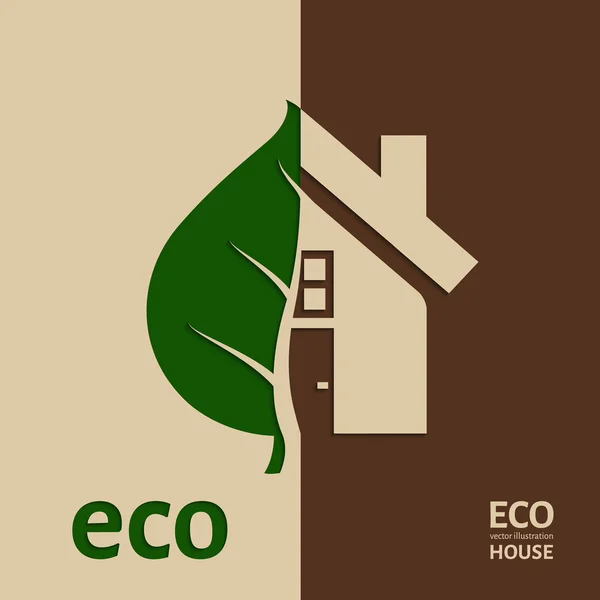 Eco House Vector. EPS 10. — Stock Vector