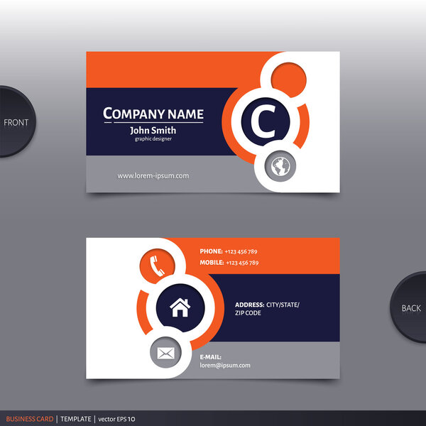 Abstract creative business card.  Vector.