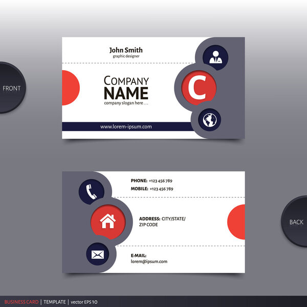 Abstract creative business card.  Vector.