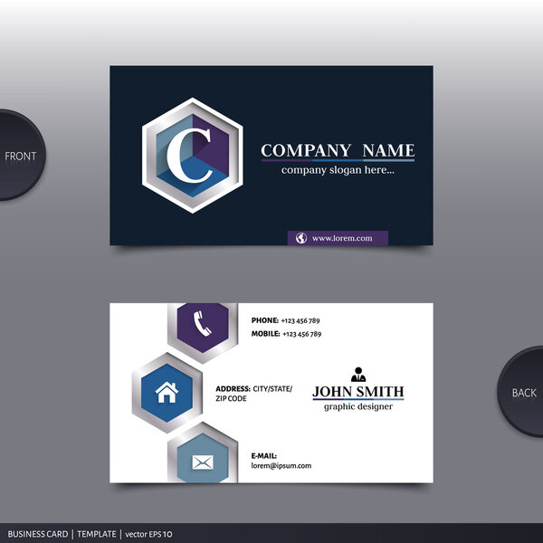 Abstract creative business card.  Vector.
