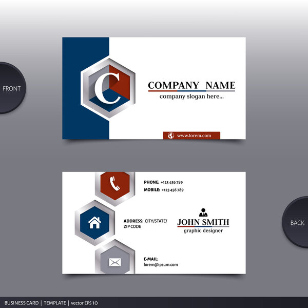 Abstract creative business card.  Vector.