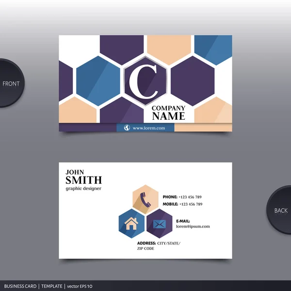Carte de visite créative abstraite. Vecteur . — Image vectorielle