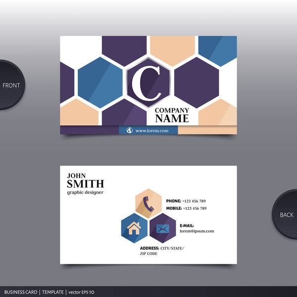 Abstract creative business card.  Vector.