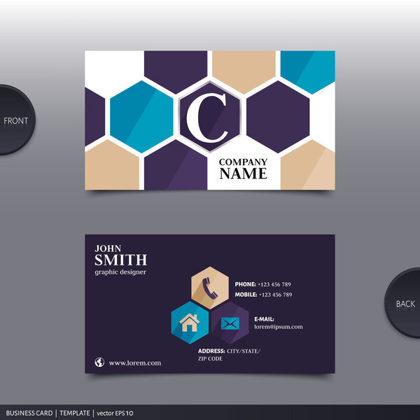 Abstract creative business card.  Vector.