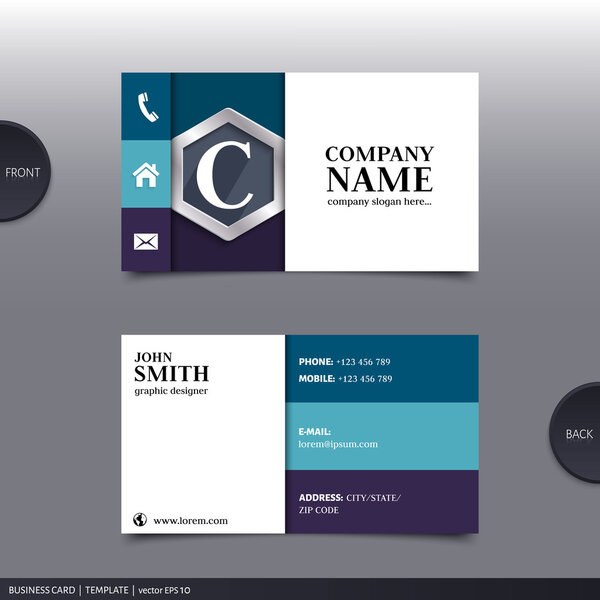 Abstract creative business card.  Vector.
