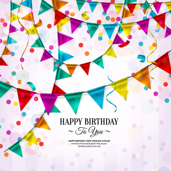 Birthday card with bunting flags. — Stock Vector