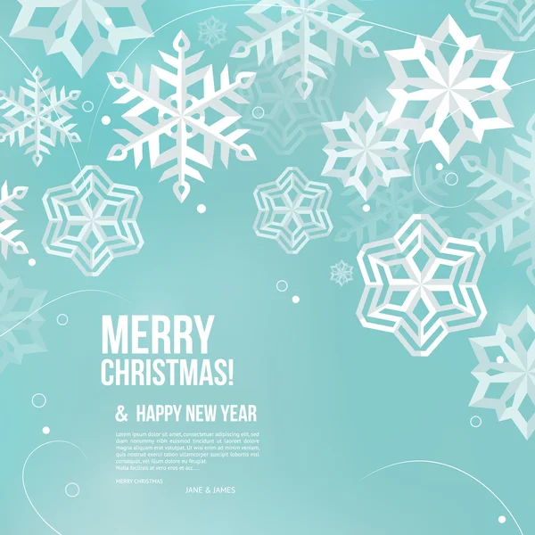 Abstract Christmas card with snowflakes. Vector. — Stock Vector