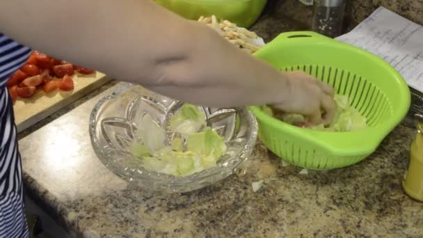 Preparação da salada — Vídeo de Stock