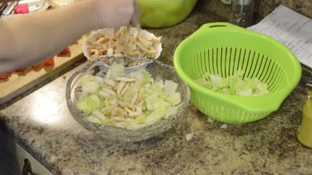 Salad preparation — Stock Video