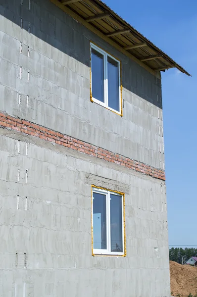 Dům z betonových bloků pěnové — Stock fotografie