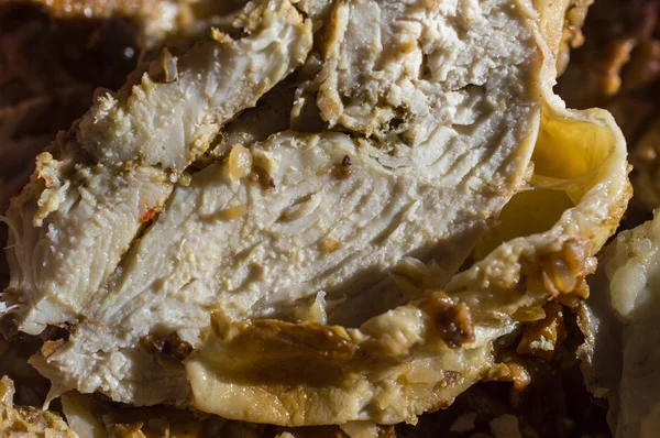 Kousky pečené kuře s pohankou obilovin — Stock fotografie