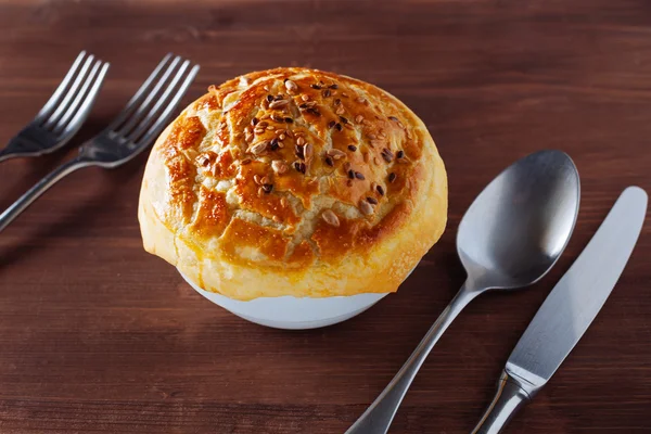 Ekmekli mantar çorbası.