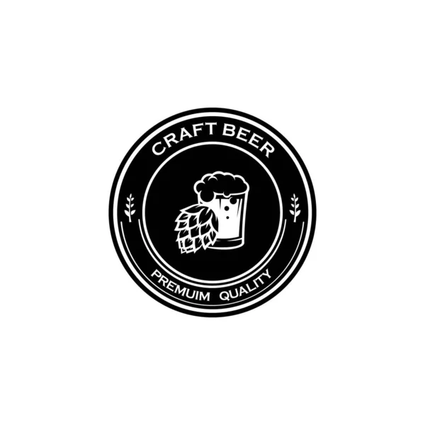 Μπύρα Hop Λογότυπο Label Σήμα Για Μπαρ Φεστιβάλ Μπύρας Ζυθοποιείο — Διανυσματικό Αρχείο