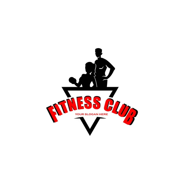 Diseño Del Logotipo Del Vector Fitness Aislado Blanco Ilustración Del — Vector de stock