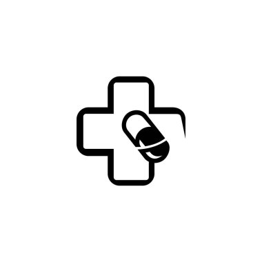 Tıbbi vektör logosu. Eczane logosu, vektör logosu şablonu