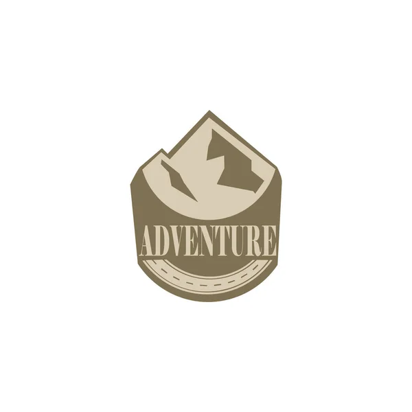 Outdoor Logo Suunnittelu Template Mountaineering Metsästys Ulkoilu Seikkailu Vuorilla — vektorikuva