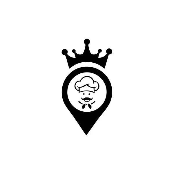 Chef Dans Chapeau Cuisine Logo Vecteur Icône Symbole Pour Menu — Image vectorielle