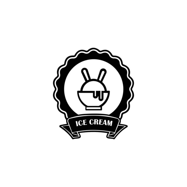Ice Cream Logo Elementi Terminali Design Gelateria Illustrazione Vettoriale — Vettoriale Stock