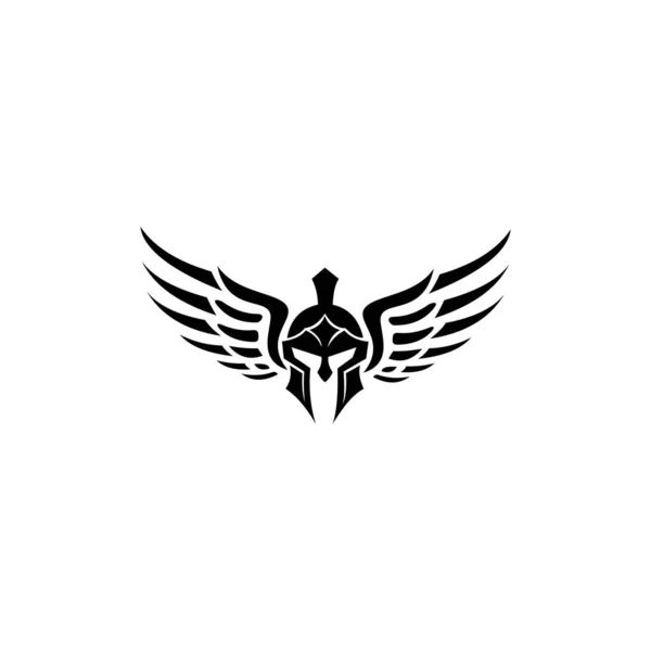 Spartan Helm Silhouette Krieger Symbol Spartan Logo Spartan Helm Spartan — Stockvektor